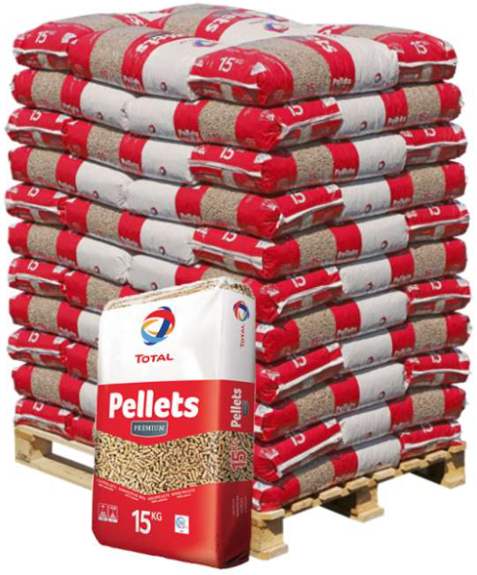 Granules-de-bois-Total-Pellet-Premium-1-1 Pallet of wood pellets, 126 bags of 8kg - Image 1